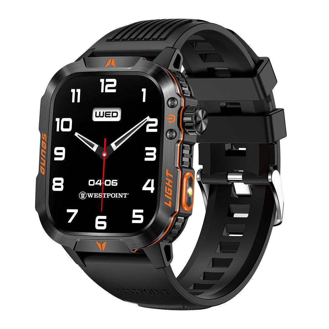 West Point 2.1 Inches IPS Display Trek Smart Watch, IP68 Waterproof, 600mAh Battery, BT Calling, WP-5005